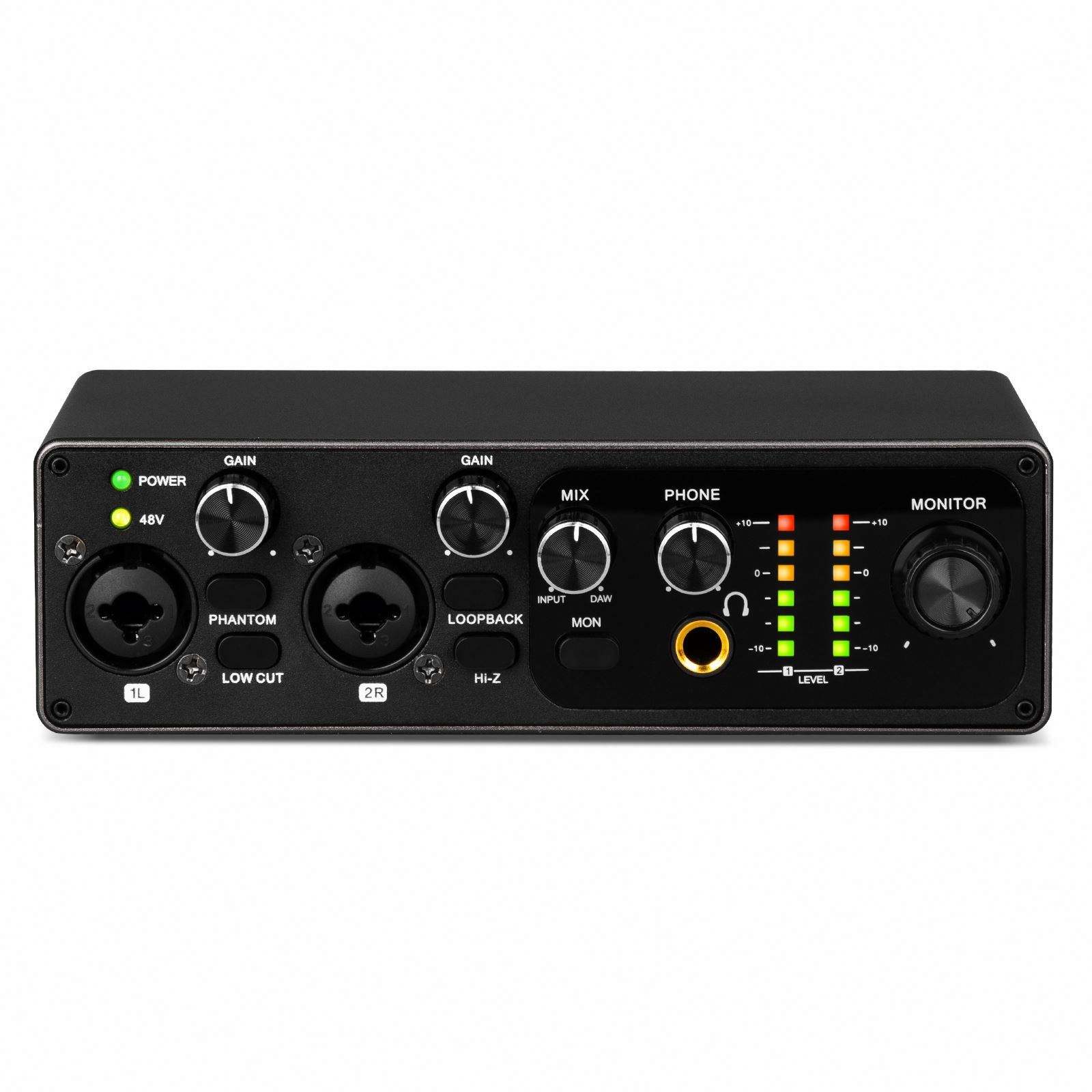 Studio Audio Interface With 48V Phantom - Profesjonalna karta dźwiękowa MR22 z interfejsem
