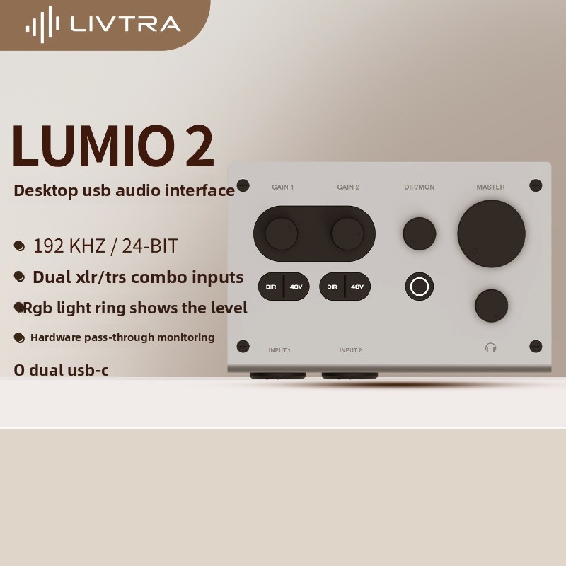 Usb Audio Interface 2 In 2 Out 24Bit - LIVTRA LUMIO 2 – 24-bitowy interfejs