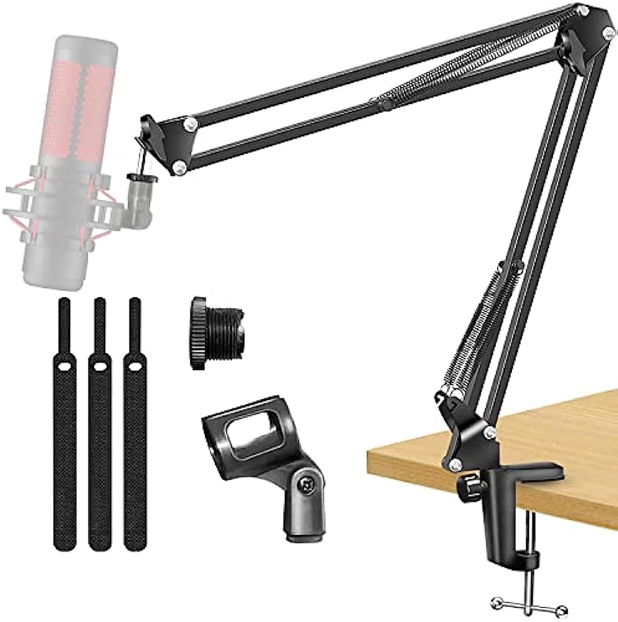 Recording Studio Broadcast Boom Arm - Regulowany mikrofon stojak na biurko do