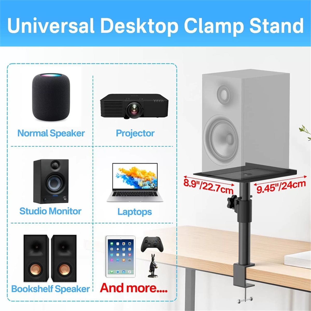 Studio Monitor Speaker Stands Desktop - (DT37) Profesjonalny statyw głośnikowy z mocowaniem