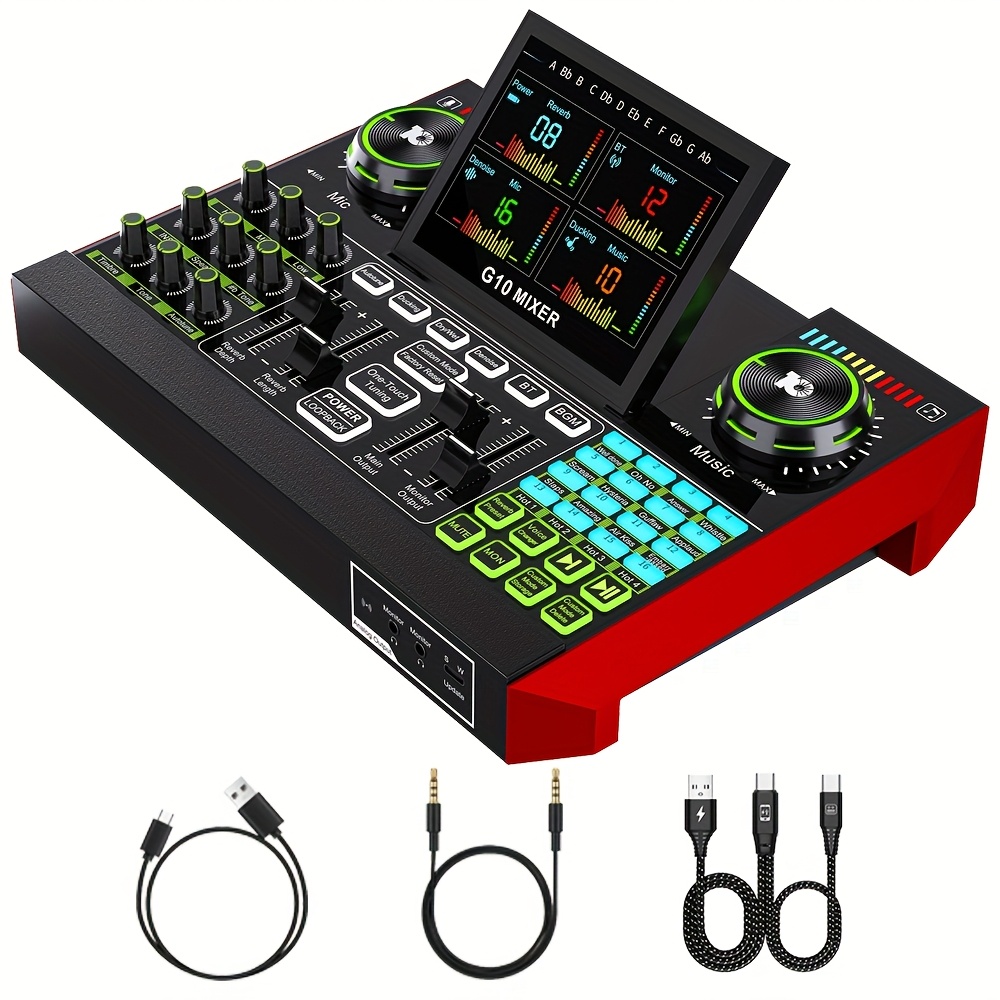 Studio Audio Interface With 48V Phantom - Tenlamp G10 – zestaw do podcastingu,