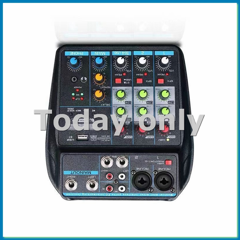 Audio Mixer 4 Channel Usb Bluetooth Pc - Profesjonalny 4-kanałowy mikser audio USB z