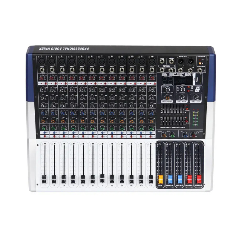Studio Audio Interface With 48V Phantom - 12-kanałowy mikser audio z 99 efektami
