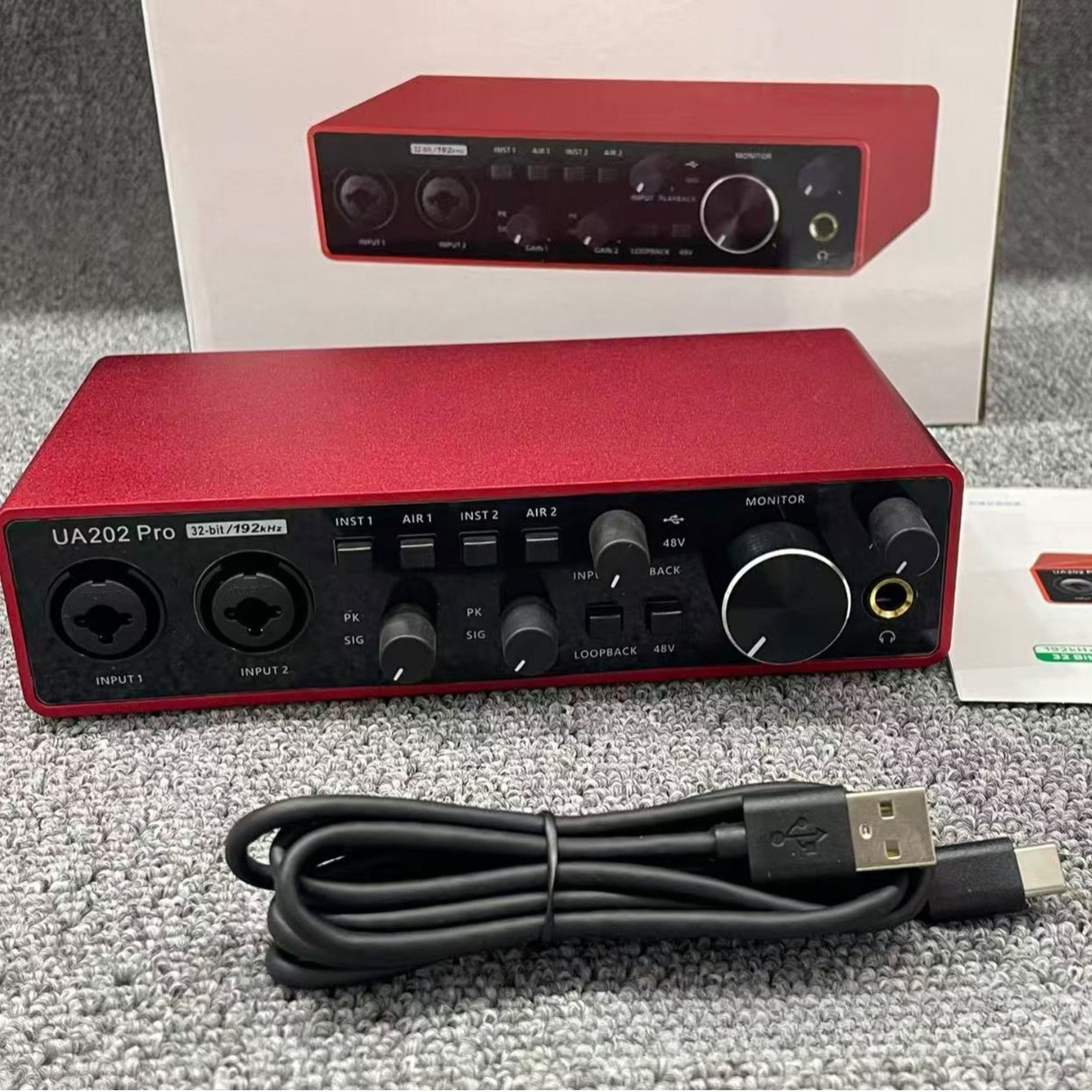 Studio Audio Interface With 48V Phantom - Profesjonalna karta dźwiękowa UA202 Pro, interfejs