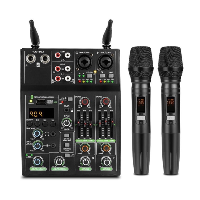 Audio Mixer 4 Channel Usb Bluetooth Pc - ● Bezprzewodowy mikrofon, 4-kanałowy mikser audio,
