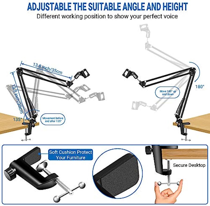 Regulowany mikrofon stojak na  – Recording Studio Broadcast Boom Arm recenzja i cena