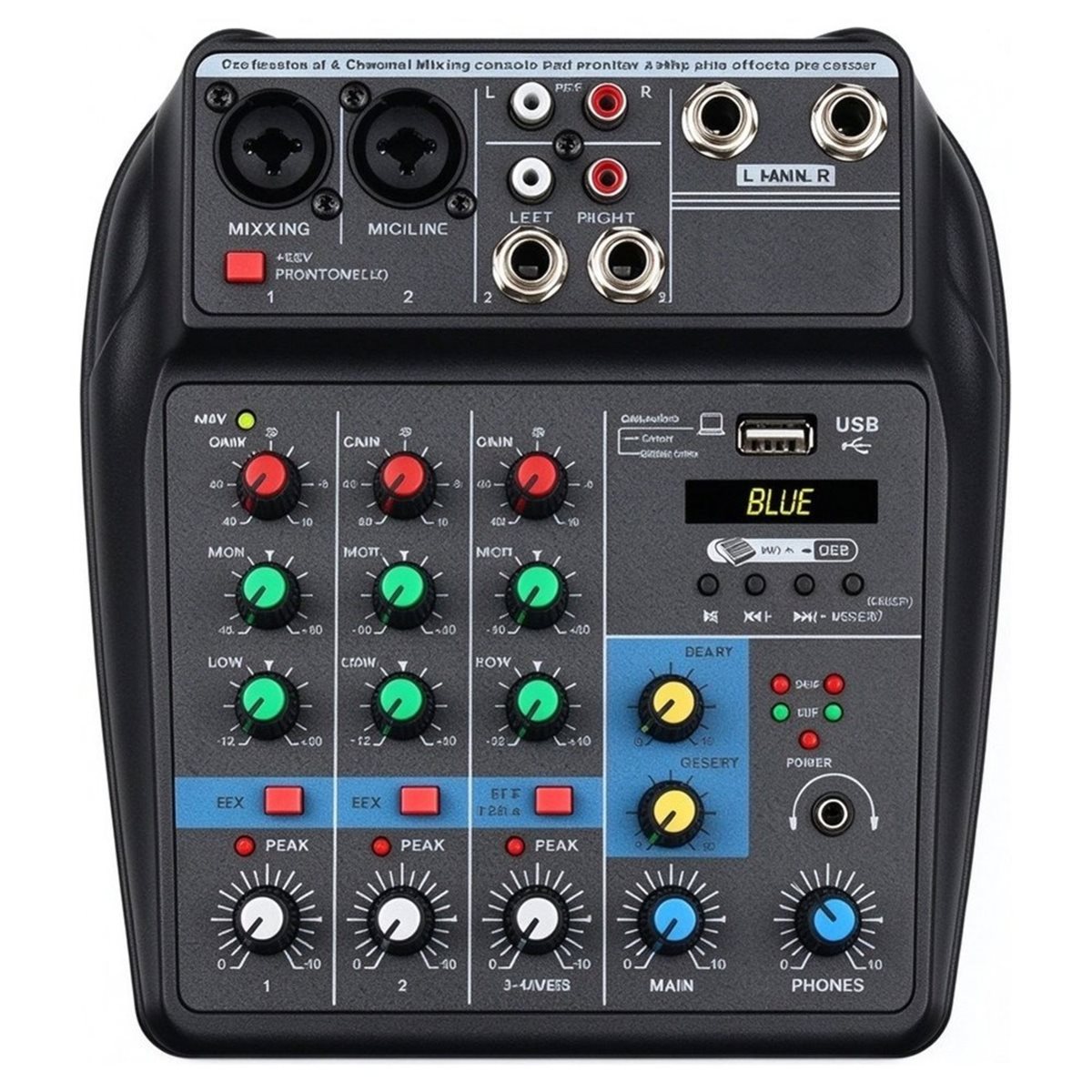 4-kanałowy mikser USB z efekte – Studio Audio Interface With 48V Phantom recenzja i cena