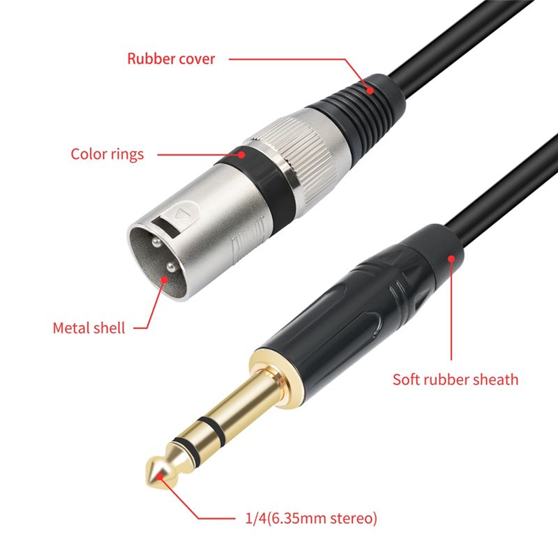 Kabel mikrofonowy AS95, 1/4 ca – Xlr To 6.35Mm Balanced Audio Cable Patch recenzja i cena