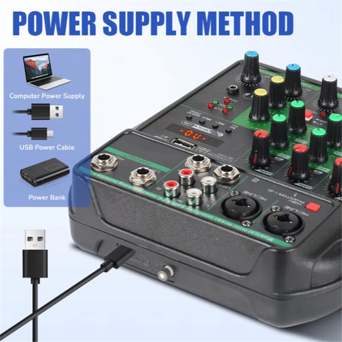 Profesjonalny mikser audio, 4- – Audio Mixer 4 Channel Usb Bluetooth Pc recenzja i cena