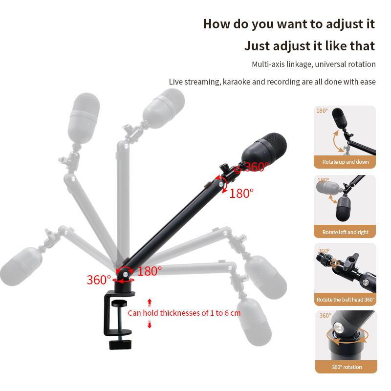 Regulowane, wytrzymałe statywy – Recording Studio Broadcast Boom Arm recenzja i cena