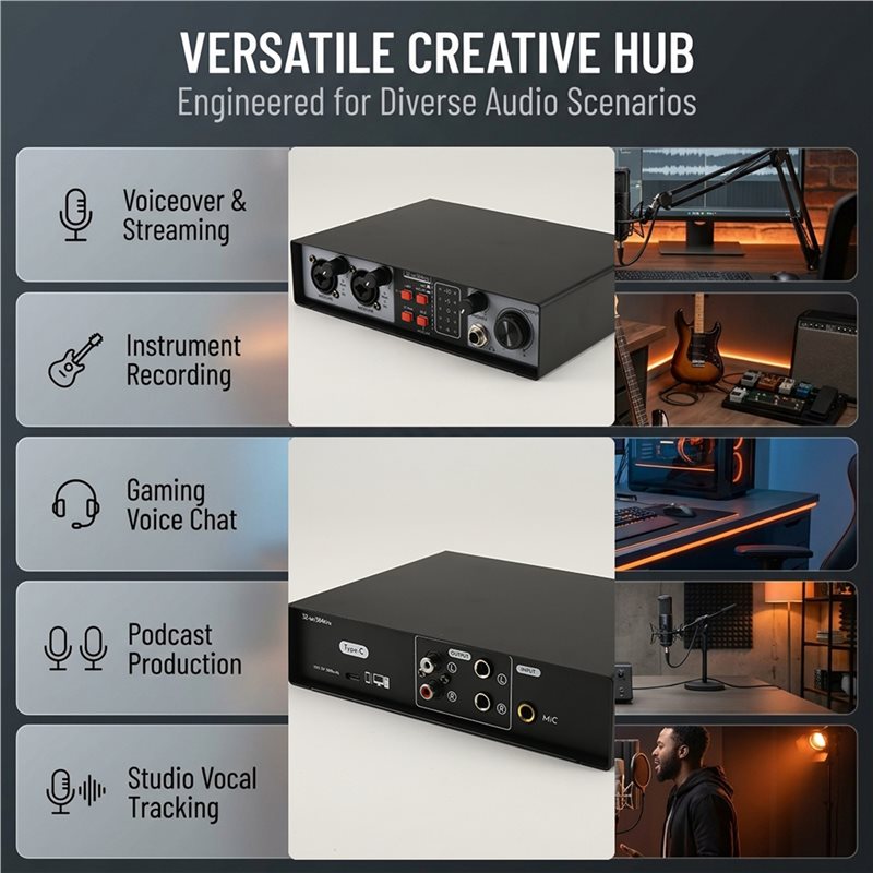 SQPP-2 Interfejs audio USB 2 w – Studio Audio Interface With 48V Phantom recenzja i cena