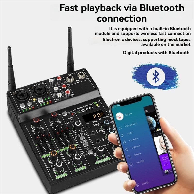 ● Bezprzewodowy mikrofon, 4-ka – Audio Mixer 4 Channel Usb Bluetooth Pc recenzja i cena